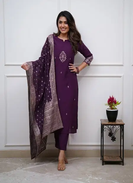 Swati By Nsf Pv Chanderi With Embrodeiry Work Top With Bottom Dupatta Bulk Orders In India